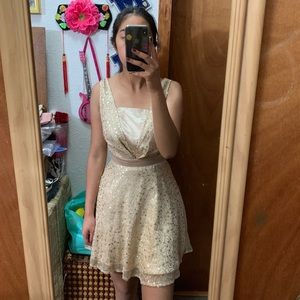 Forever 21 Gold glitter/sequence dress